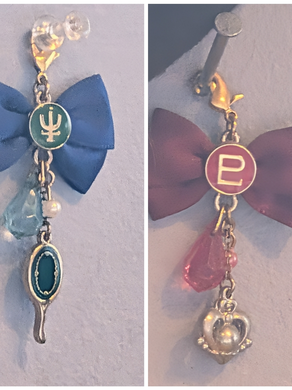 Bow Sailor Moon Scouts Charms - Blue & Red Anime